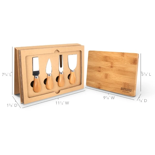 Promotional Cheese Knife Set & Bamboo Cutting Board